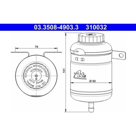 Compensatiereservoir, remvloeistof ATE 03.3508-4903.3