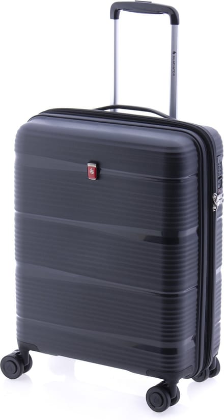Gladiator Bionic Handbagage Koffer - 55 cm - 38/48 liter - Expandable - TSA slot - Eco Friendly Recyclebaar PP - Zwart