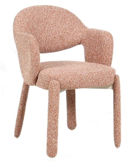 Bronx71® Eetkamerstoel June bouclé terracotta - stoel