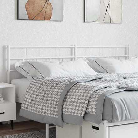vidaXL - Vervangend - hoofdbord - 200 - cm - metaal - wit
