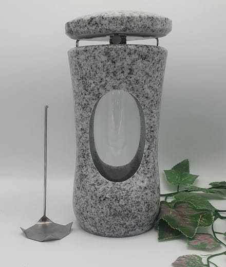 Lantaren LRS - Graniet - Wiskont - Glas - RVS sluiting - Grafkaars - Graflicht - Graflantaarn - Incl Led