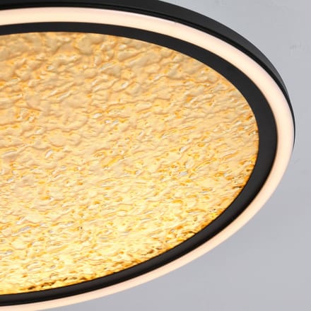 Searchlight LED plafondlamp Luna, Ø 40 cm, zwart/goudkleurig, metaal
