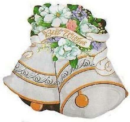 folieballon - trouwen -  wedding bells - best wishes - 63 cm - leeg