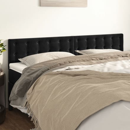 vidaXL Hoofdborden 160x5x78/88 cm fluweel zwart