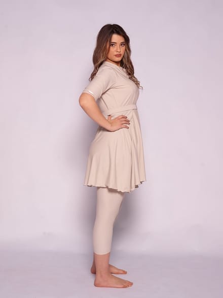 MYKINY BRAND - Semi burkini - Naira - Beige bone - Maat L - Waterafstotend