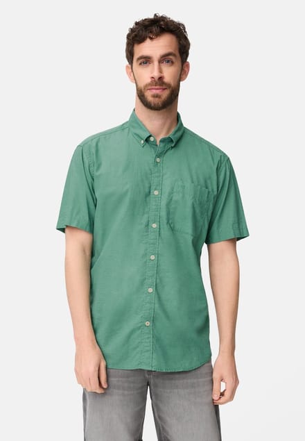 camel active Korte mouwen shirt van linnenmix - Maat - Lagunengroenmenswear-M