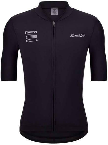 Santini Pirelli Wheel Korte Mouw Wielertrui Zwart M