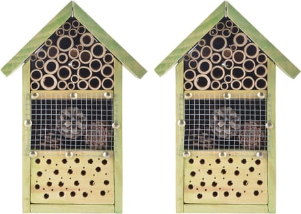 Esschert design doe-het-zelf insectenhotel - 3x stuks - 14x18x26 cm