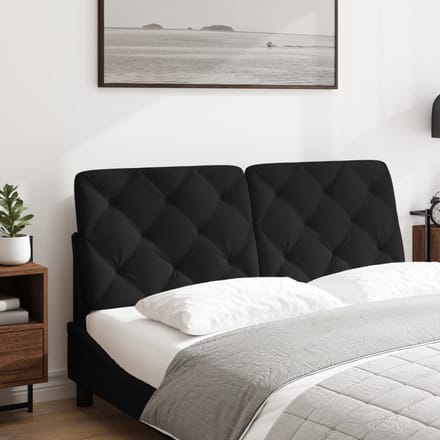 vidaXL - Hoofdbordkussen - 140 - cm - fluweel - zwart