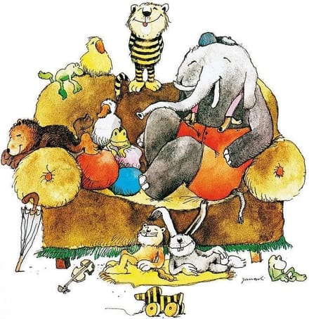 Kunstdruk Janosch - Gruppenbild 48x58cm