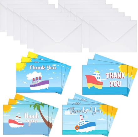 12 Set Bedankkaartjes met Enveloppen voor Crewleden van Schepen en Boten