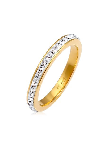 Elli - Ring - Damesband met Kristallen in 925 Sterling Zilver - Dames