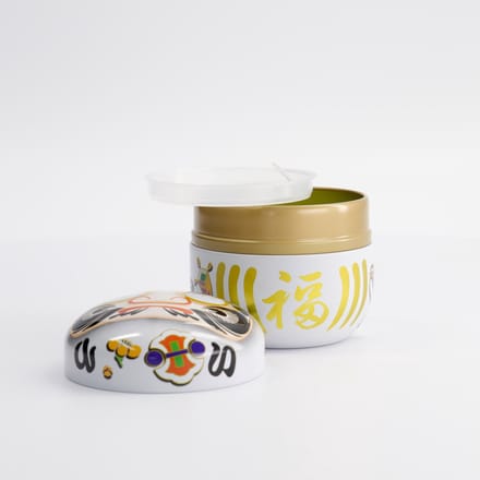 Tokyo Design Studio - Daruma Theeblik - Wit - RVS Theeblik - 100 gram - Ø 8,25 c