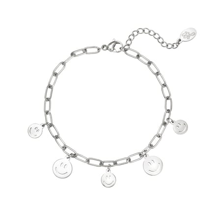 Armband meerdere smileys - Yehwang - Armband - One size - Zilver