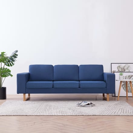 vidaXL - Driezitsbank - stof - blauw