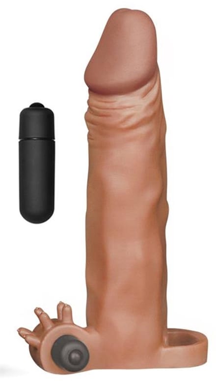LOVETOY - Penis Sleeve With Vibration Add 2 Pleasure X-tender Brown