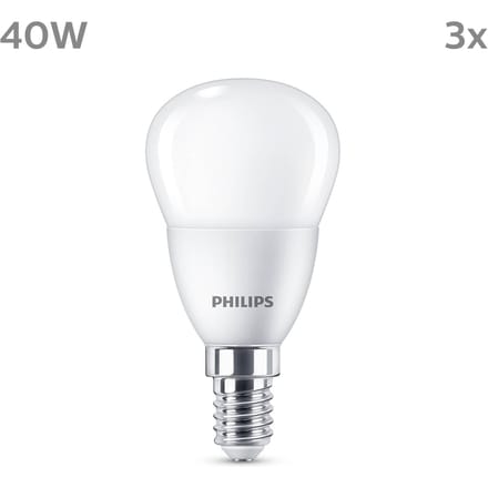 Philips LED Kogellamp Mat - 40 W - E14 - Warmwit licht - 3 stuks