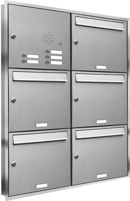 Vijf adressen groot_Brievenbus met intercompaneel inbouw_5_adressen__RVS