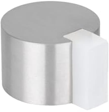 Deurstopper Zelfklevend RVS met Witte Rubber Bescherming - Diameter 28 mm voor Binnen en Buiten