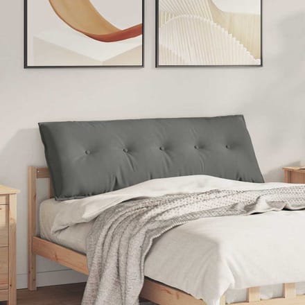 vidaXL - Rugkussen - Donkergrijs - 140 - x - 50 - cm - Microvezel - Stof