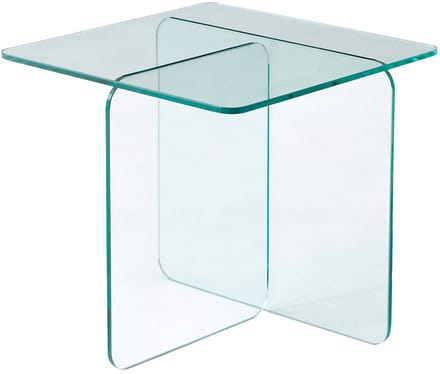 sweeek - Vierkante bijzettafel van gehard glas 50 x 50 x 46cm - glintz