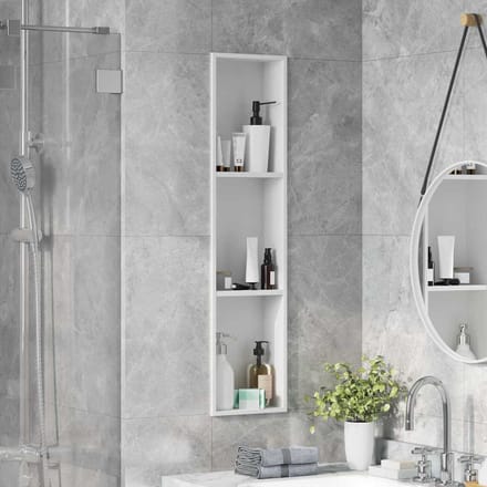 vidaXL - Douche - Niche - Wit - 90 - x - 20 - x - 9,5 - cm - Roestvrij - staal