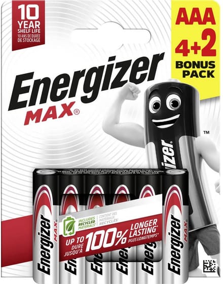 Energizer Max Power Lr03 AAA Batterijen 6 Stuks