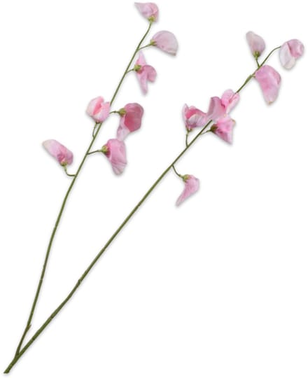 Silk-ka Kunstbloem-Zijden Bloem Lathyrus Tak Roze-Wit 89 cm