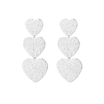 Bijoutheek Oorknoppen Drie Harten Silver