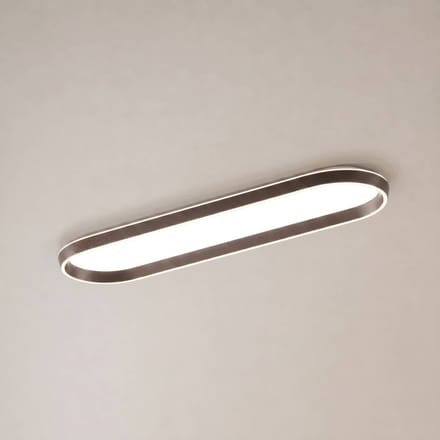 Lucande LED plafondlamp Rylan, 112 cm, bruin, dimbaar, CCT