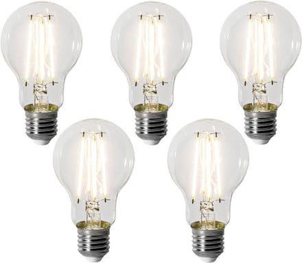 LUEDD Set van 5 E27 dimbare LED lampen A60 8W 900 lm 3000K