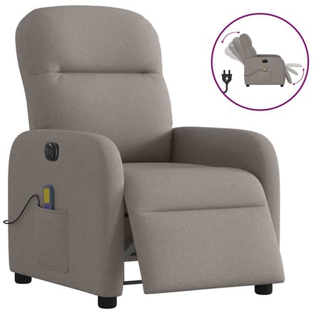 vidaXL - Massagestoel - elektrisch - verstelbaar - stof - taupe