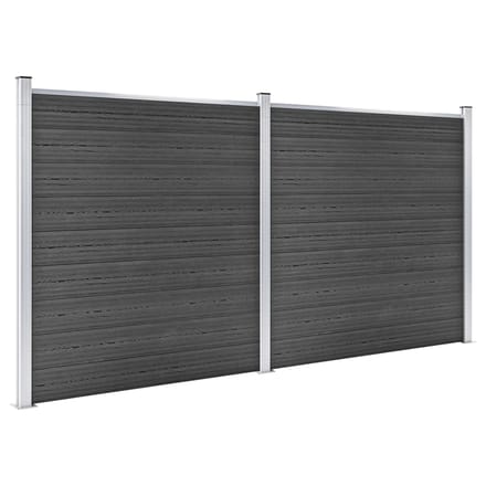 vidaXL - Schuttingpanelenset - 353x186 - cm - HKC - zwart