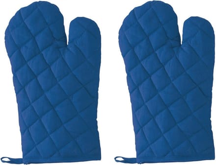 2x Blauwe ovenwanten - Keukentextiel