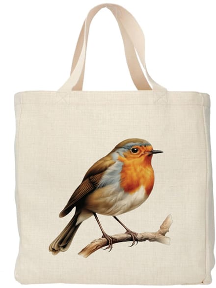 Geurfruit - Shopper - Tas - Design - Vogel - Roodborstje - Linnen - Kleurvast