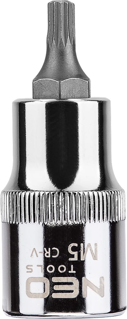 NEO Serie - Spline Eindstuk - 1/2" - M5 x 55 mm - Staal Chroom-Vanadium