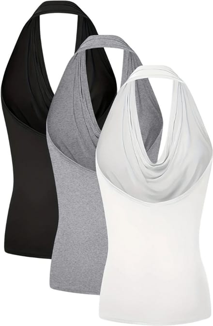 Livano Open Rug Top - Backless - Body - Jurk - Shirt - 3 Pcs - Gemengd - Maat L