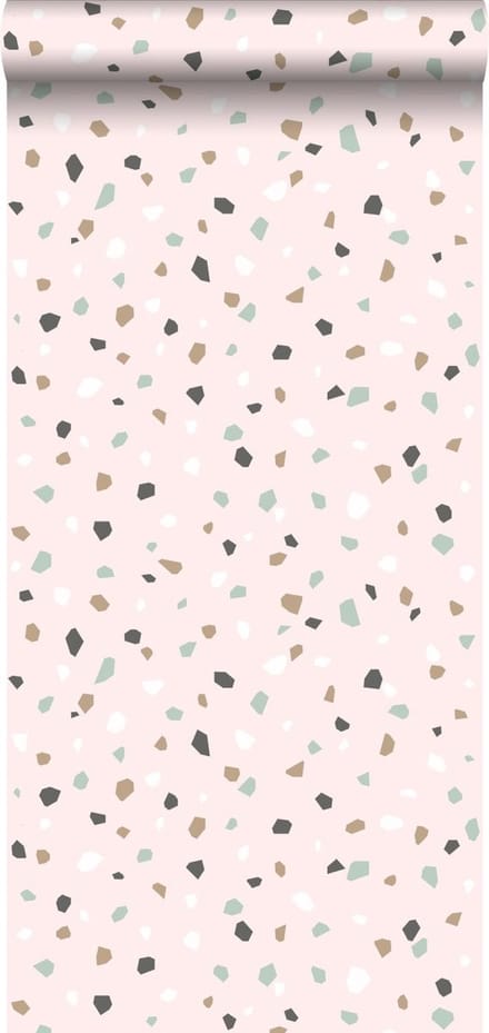 Walls4You behang terrazzo motief roze - 935314 - 0,53 x 10,05 m