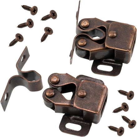 Deursnapper Set - Deurvanger Sluiting - Meubels Sluiten - Dubbele Veer - 1 1/4 Inch - Koper Vintage