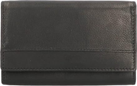 Leather Design Overslag Portemonnee Zwart