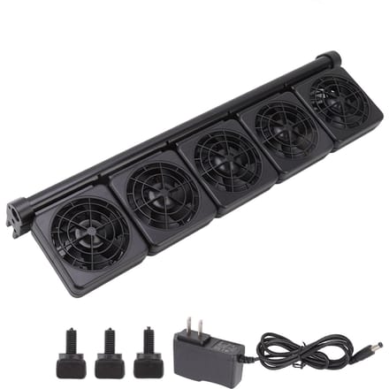Aquarium Koelventilator Mini Instelbare Windsnelheid 5 Koppen Aquariumventilator voor Aquarium black