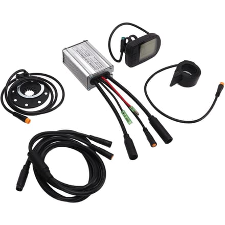 Kit de Modification de Vélo Électrique Compteur d'Affichage LCD5 Contrôleur à Boîtier Métallique 15A Câble 1 à 2 Ensemble Modifié DIY pour Vélo black