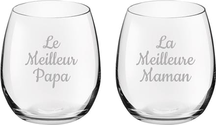 Drinkglas gegraveerd - 39cl - Le Meilleur Papa & La Meilleure Maman