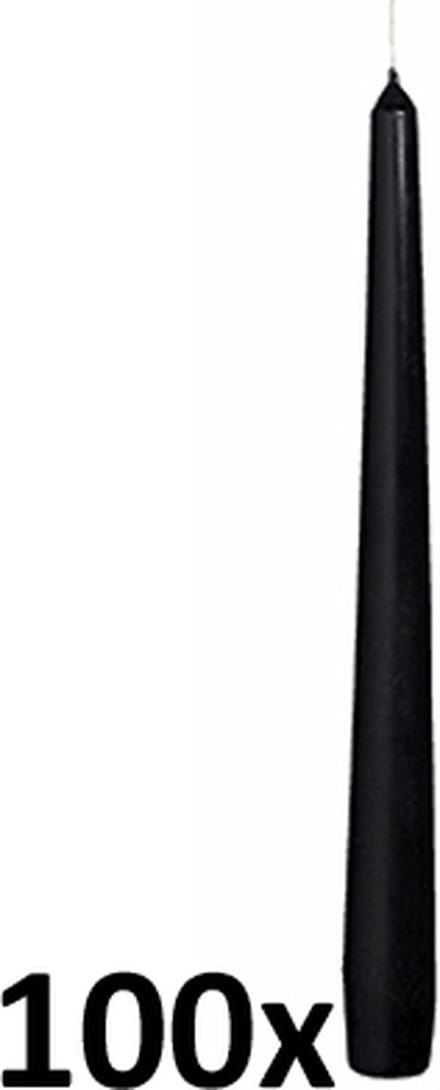 Bolsius Professional - Horeca gotische kaars - 100 stuks per verpakking - Zwart