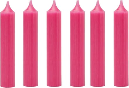 Branded By | Dinerkaarsen 12 cm | Neon Roze | 8 stuks | 5 branduren