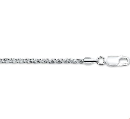 Zilver Gerhodineerd Armband Vossestaart 2,0 Mm 18 Cm 1321802