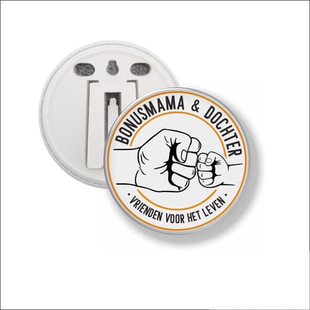 Button Met Clip 58 MM - Bonusmama & Dochter