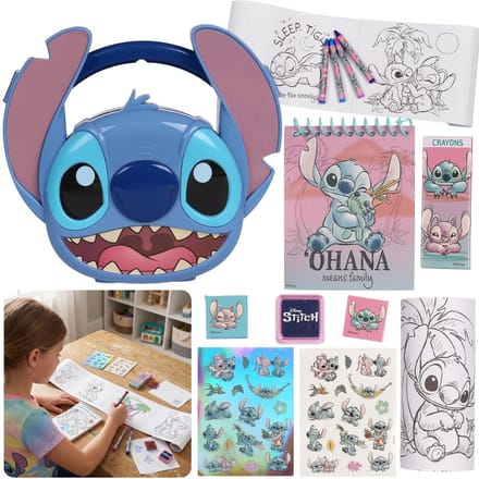 DISNEY Stitch Creatieve set voor kinderen, kleurplaten kit + koffer
