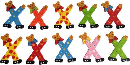 Houten letter X - naamletter Beer 10 cm