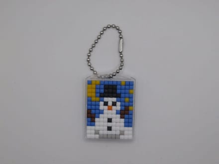 Sleutelhanger, Sneeuwpop, Kerstmis, Pixels